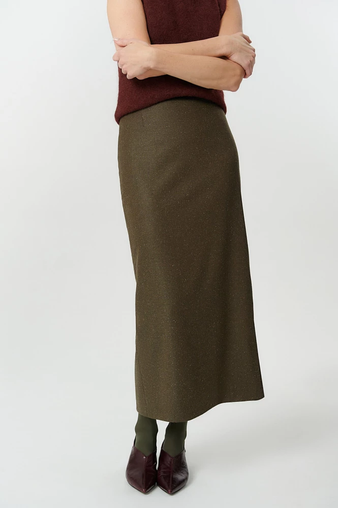 Юбка макси с шерстью и шёлком