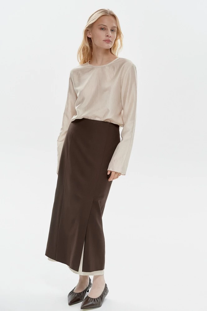 Юбка в бельевом стиле из фактурной ткани