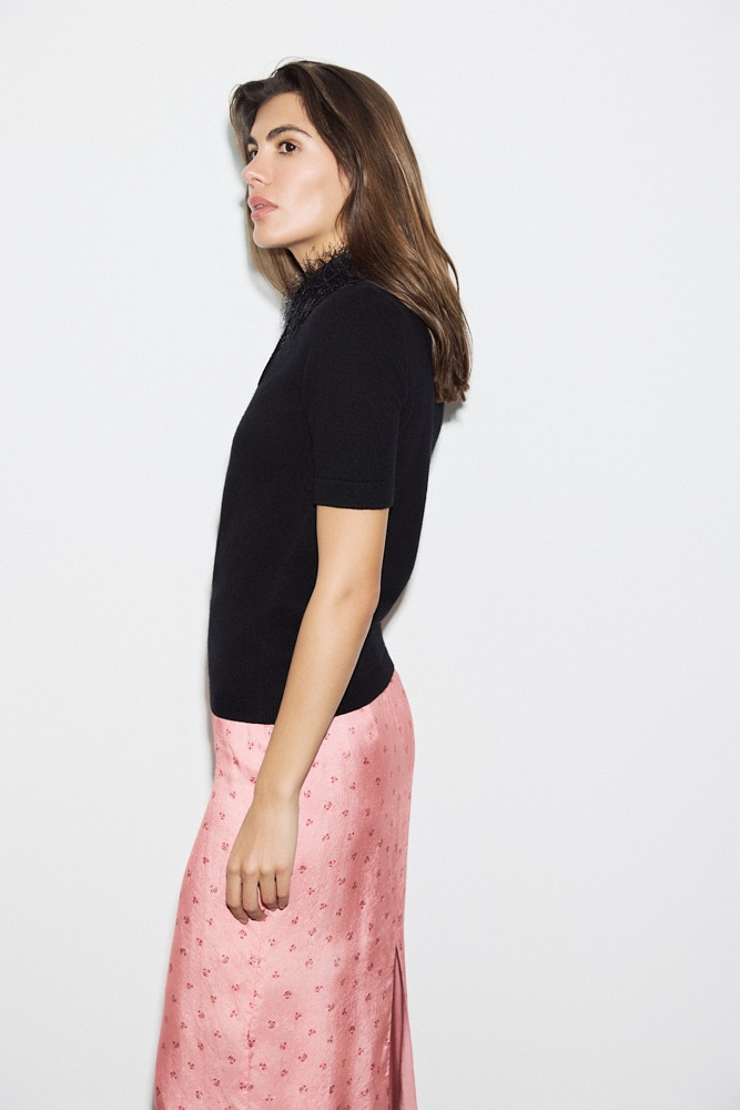 Джемпер поло с акцентным воротником