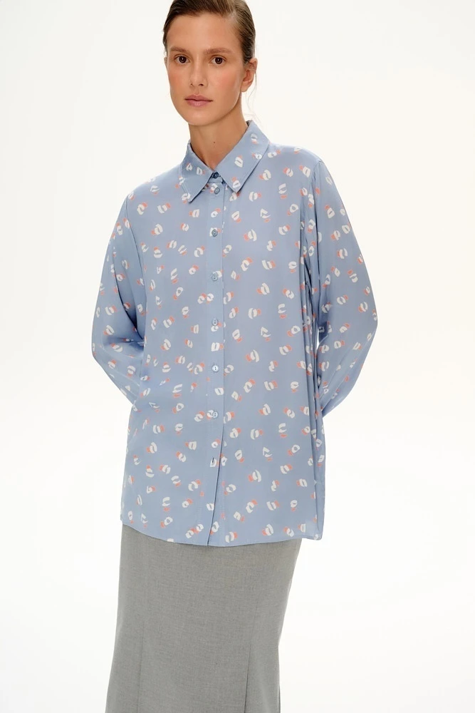 Рубашка прямая с отстрочками