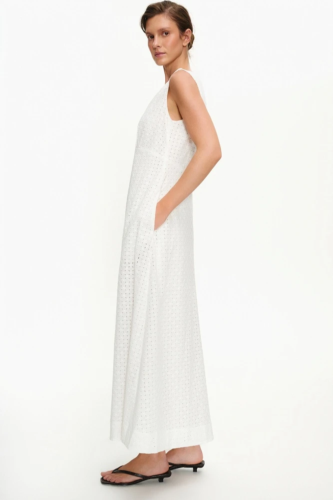 Платье макси из хлопка Broderie Anglaise