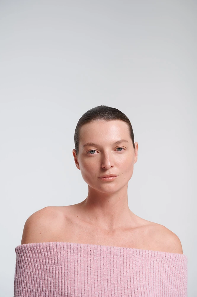 Джемпер с открытыми плечами из хлопка