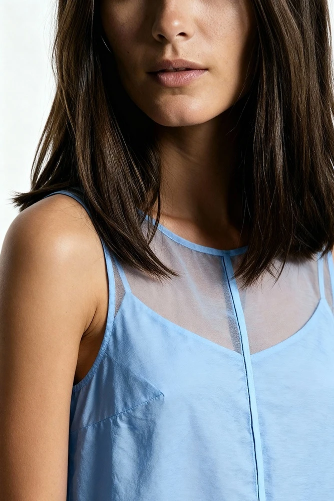 Платье миди А - силуэта из органзы