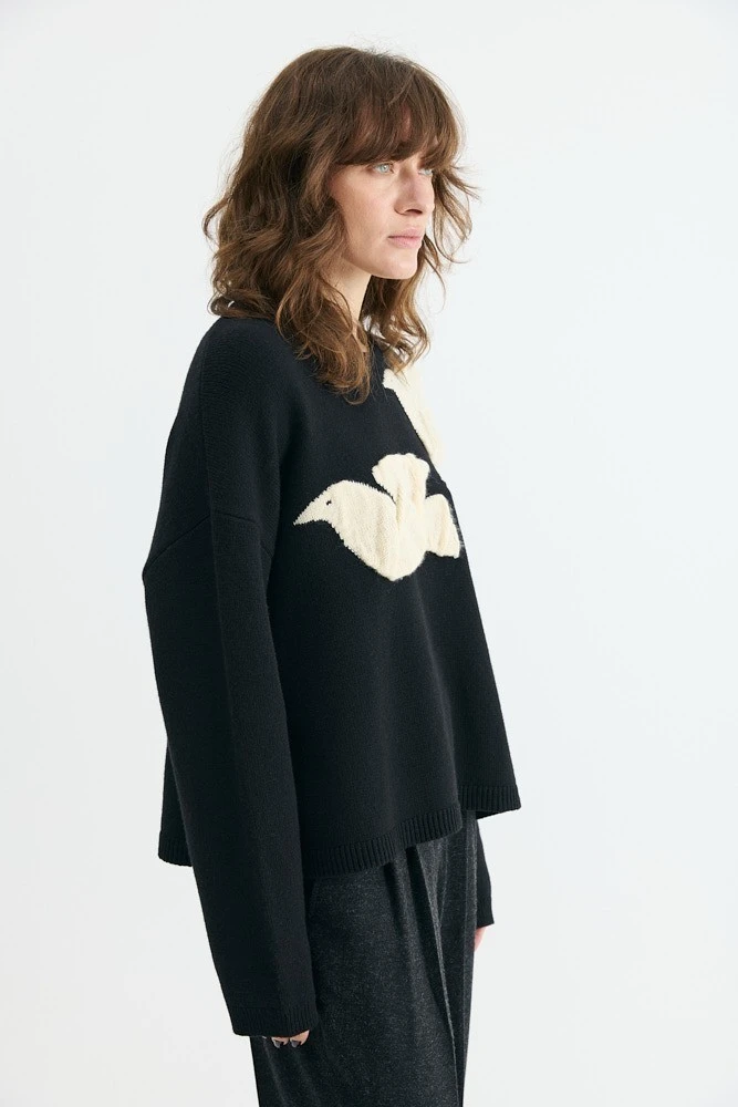 Джемпер с рельефным узором из шерсти