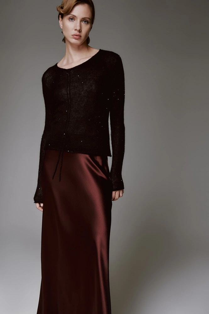 Джемпер-паутинка с кулиской из альпака и мериноса