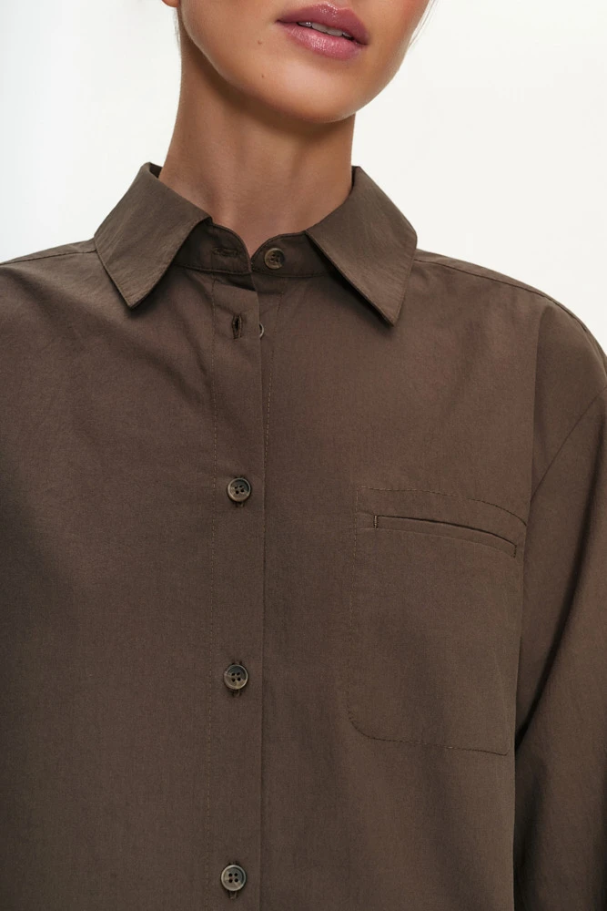Рубашка прямого силуэта из хлопка