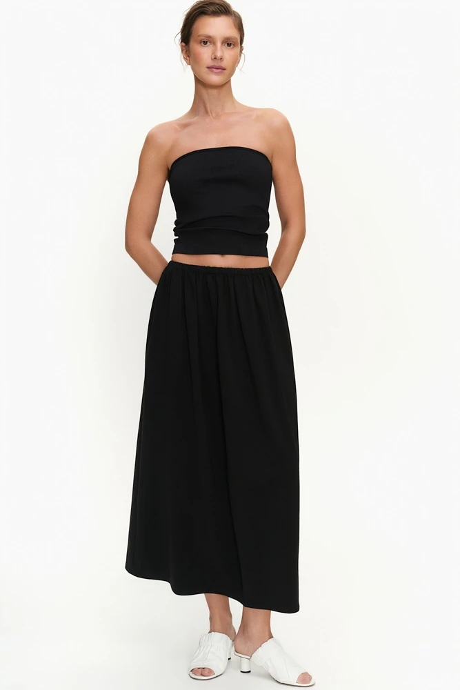 Юбка миди из трикотажа