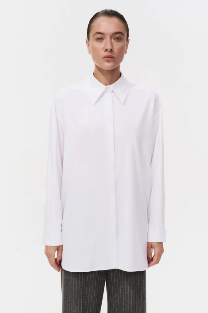 Рубашка прямого силуэта из бамбука