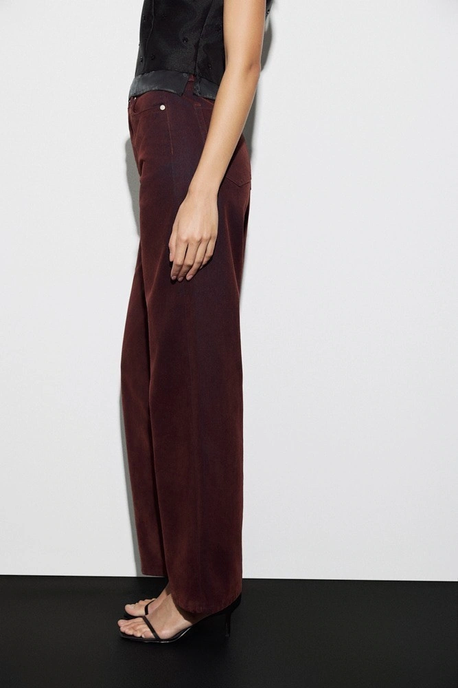 Джинсы прямые из денима с велюровым эффектом