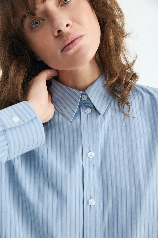 Рубашка базовая из хлопка в полоску