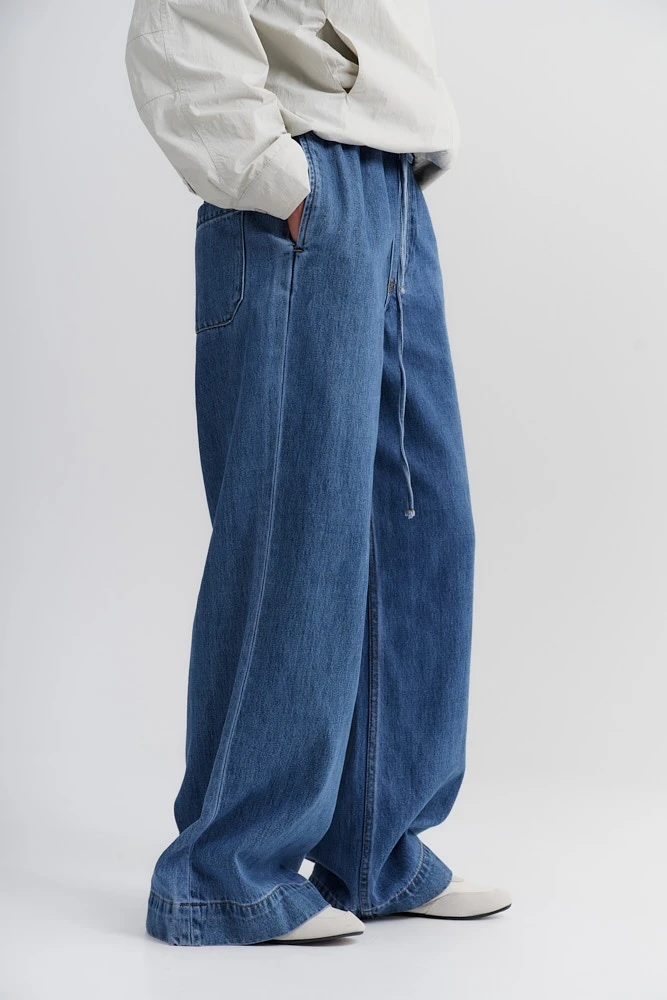 Джинсы широкие на кулиске