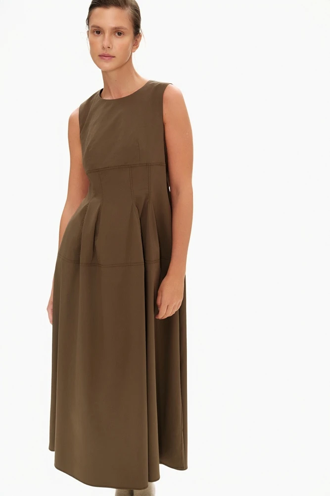 Платье макси архитектурного кроя из хлопка