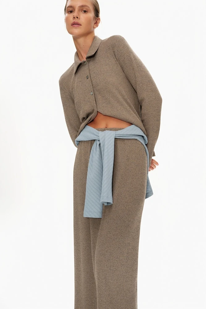 Юбка миди из трикотажа