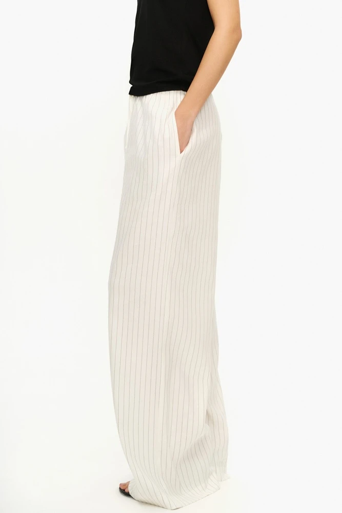 Брюки широкие на кулиске со льном