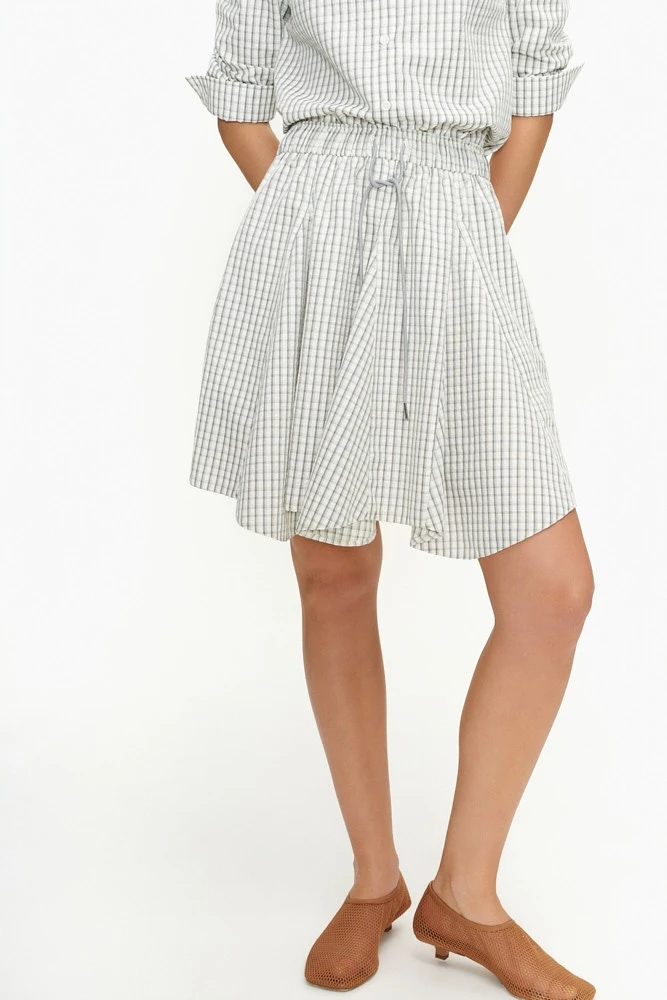 Юбка мини из хлопка в клетку