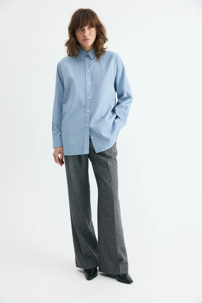 Рубашка базовая из хлопка в полоску