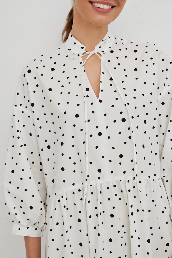 Платье хлопковое со сборкой