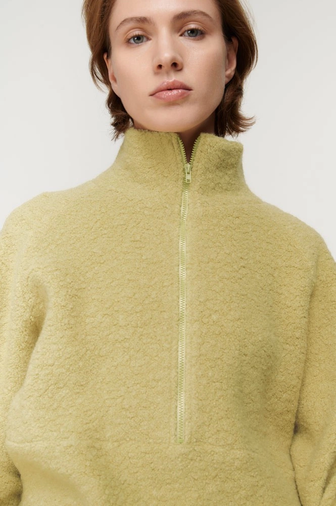 Свитшот на молнии из фактурной шерсти