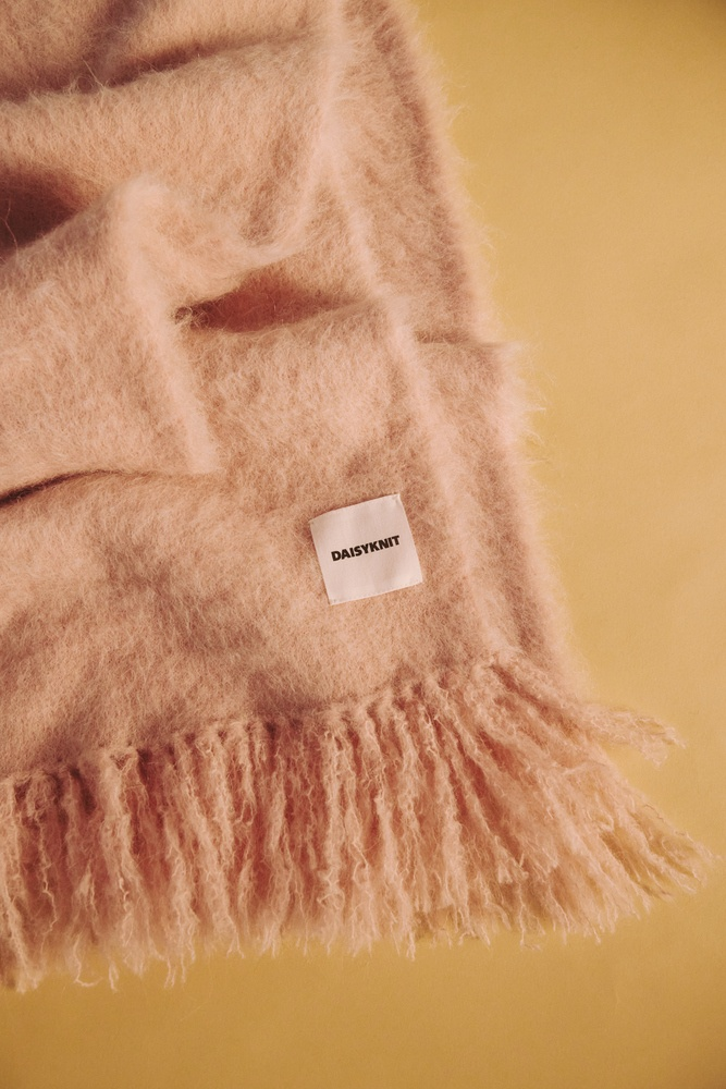 Шарф с бахромой из шерсти альпака