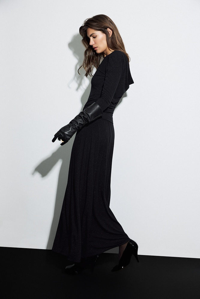 Юбка макси из трикотажа с люрексом