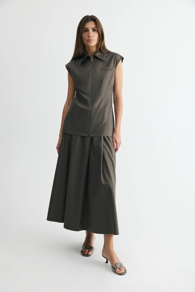 Рубашка с коротким рукавом на молнии