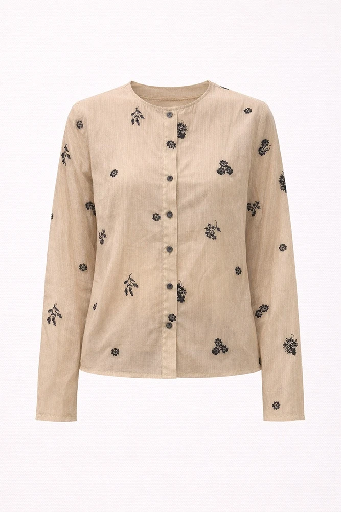 Блуза прозрачная с вышивкой