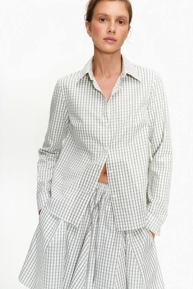Рубашка малообъемная из хлопка в клетку
