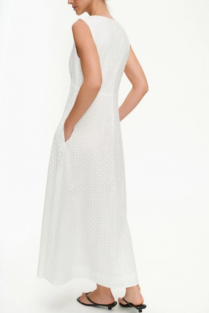 Платье макси из хлопка Broderie Anglaise