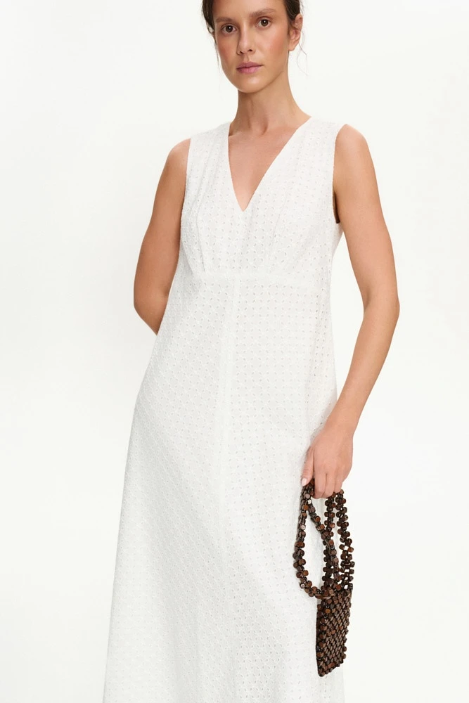 Платье макси из хлопка Broderie Anglaise