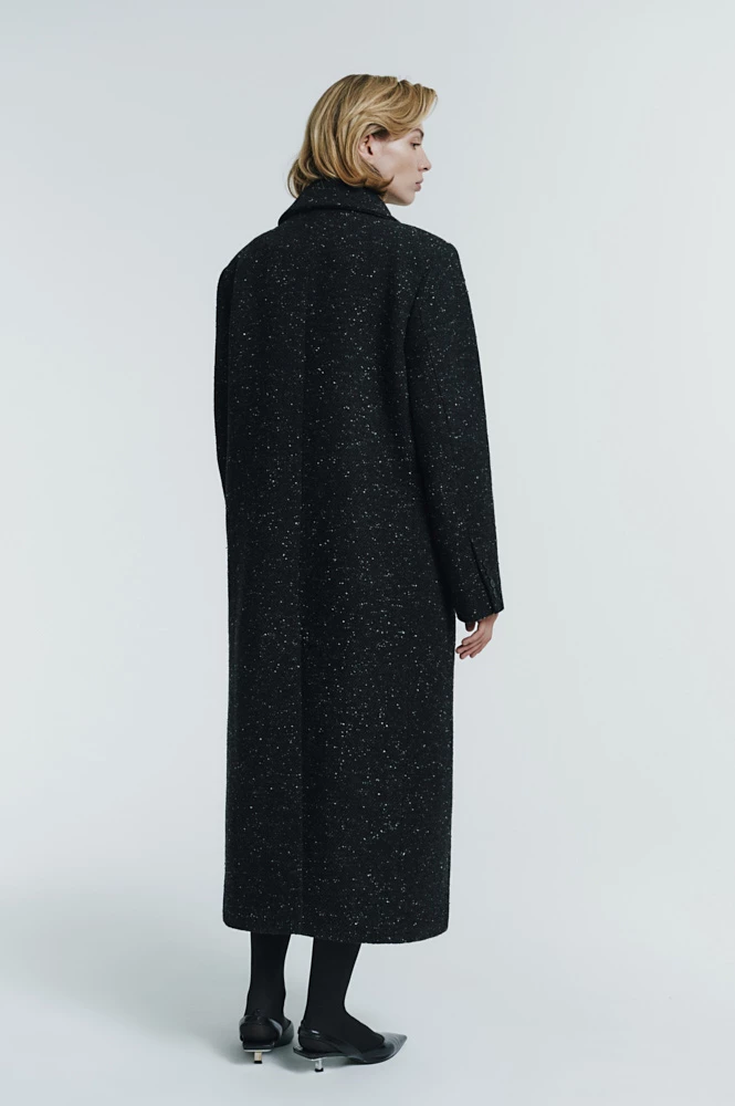 Пальто утепленное из шерсти и шелка