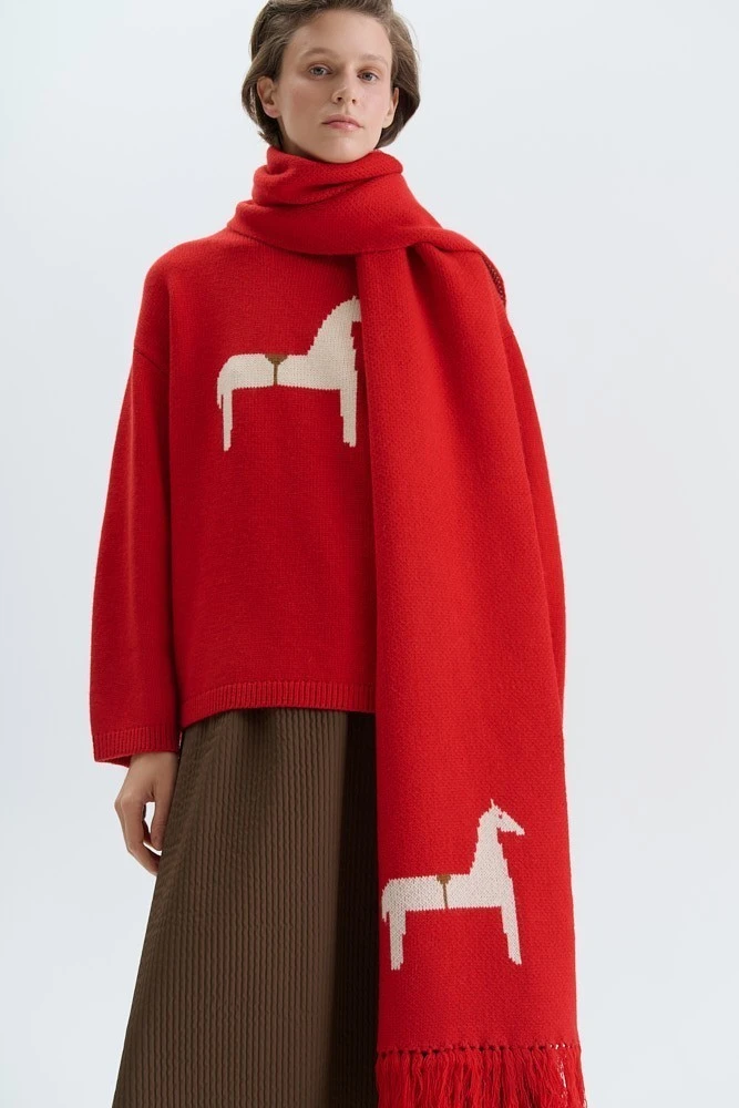 Шарф из шерсти с принтом