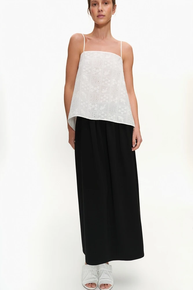 Топ на тонких бретелях из хлопка Broderie Anglaise