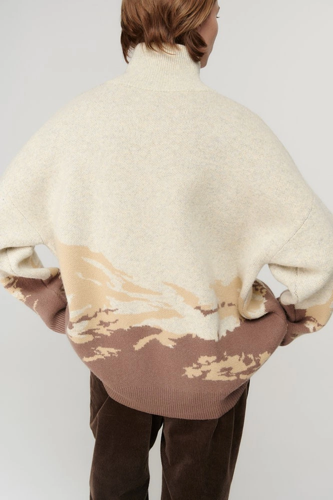 Кардиган оверсайз из шерсти с принтом