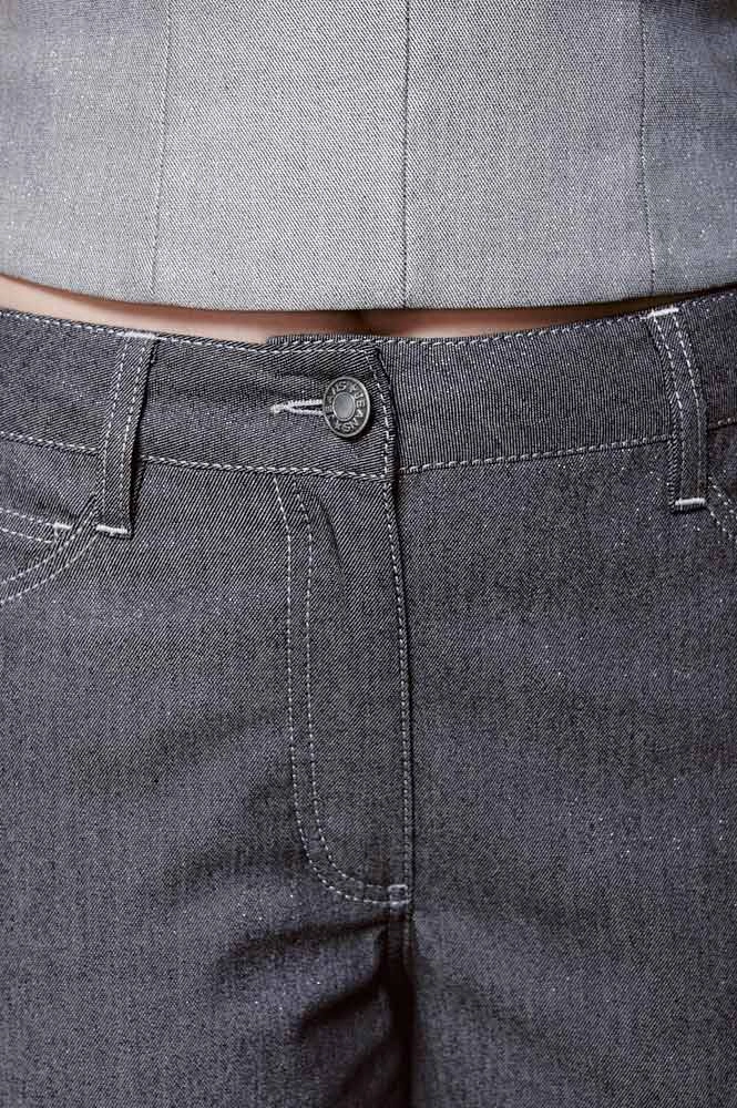 Джинсы с подворотами из денима с металлизированной нитью