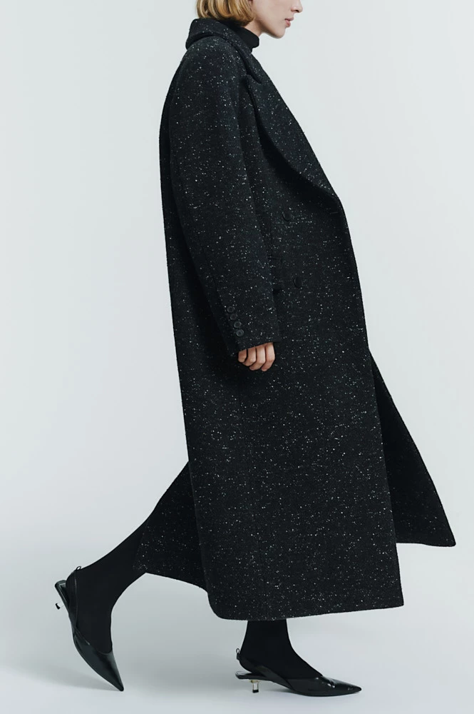 Пальто утепленное из шерсти и шелка