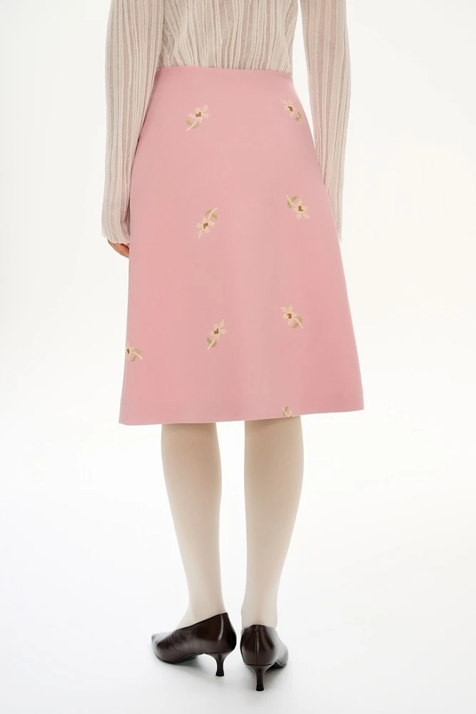 Юбка А-силуэта с вышивкой