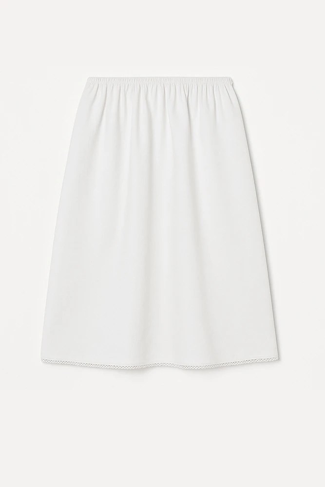 Юбка миди в бельевом стиле из хлопка