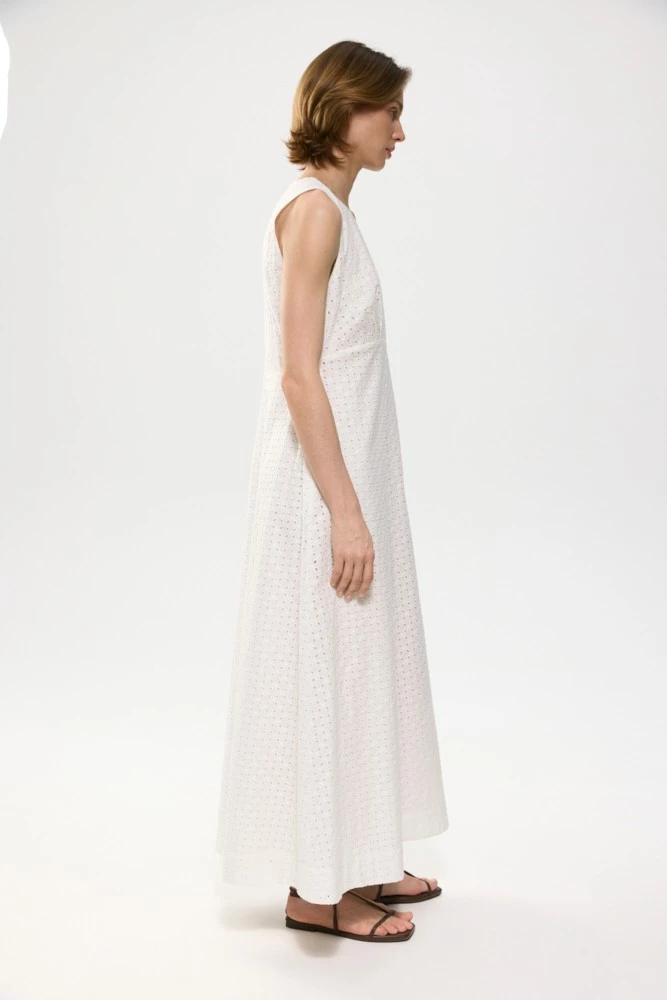Платье макси из хлопка Broderie Anglaise Платье макси из хлопка Broderie Anglaise