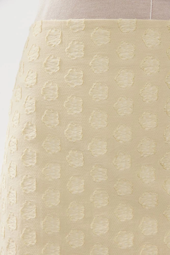 Юбка мини из хлопкового жаккарда с цветами