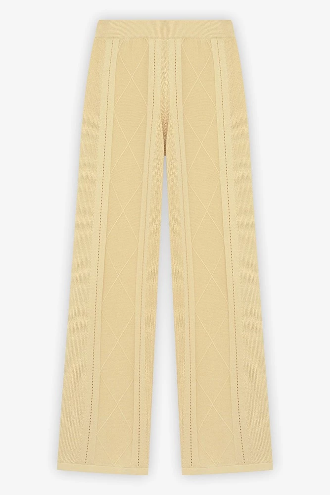 Брюки прямые фактурной вязки