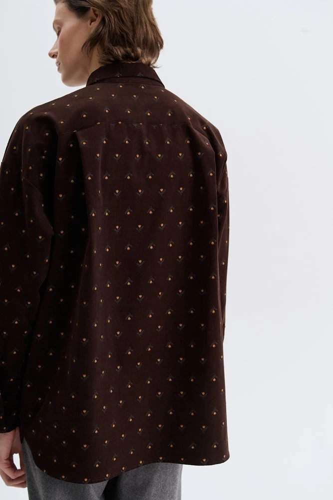 Рубашка из микровельвета с принтом