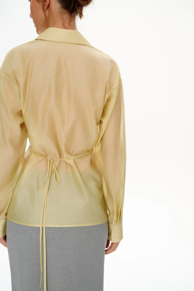 Блуза на запах с драпировкой