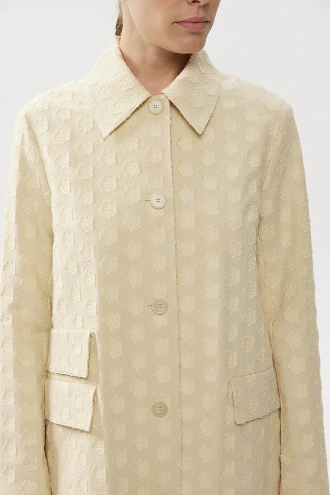 Тренч из хлопкового жаккарда с цветами