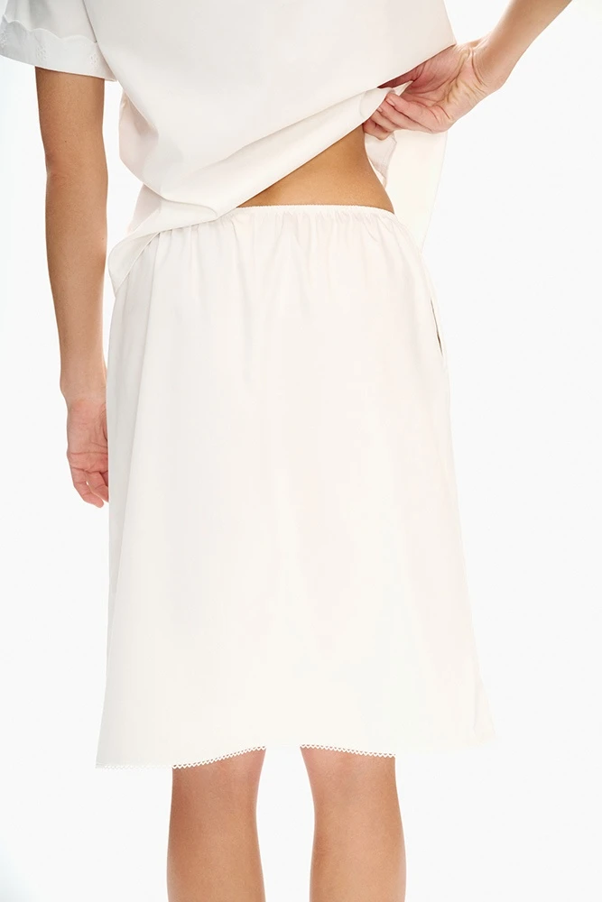 Юбка миди в бельевом стиле из хлопка