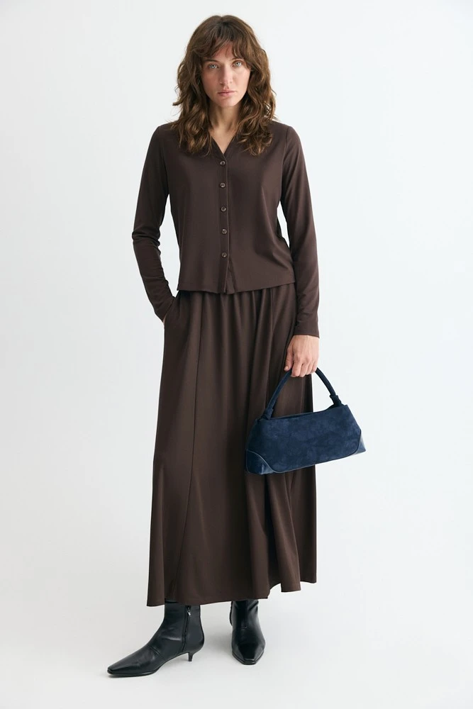 Юбка миди из трикотажа