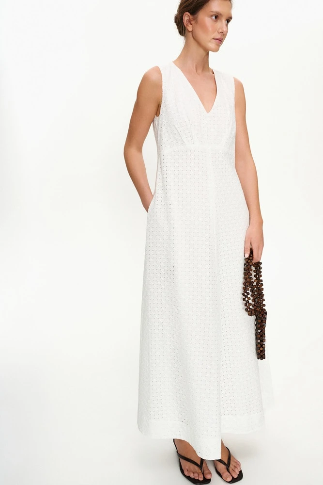 Платье макси из хлопка Broderie Anglaise