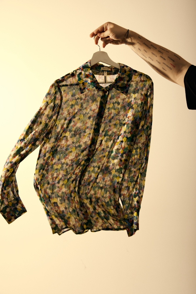 Рубашка из премиальной итальянской ткани с цветочным принтом