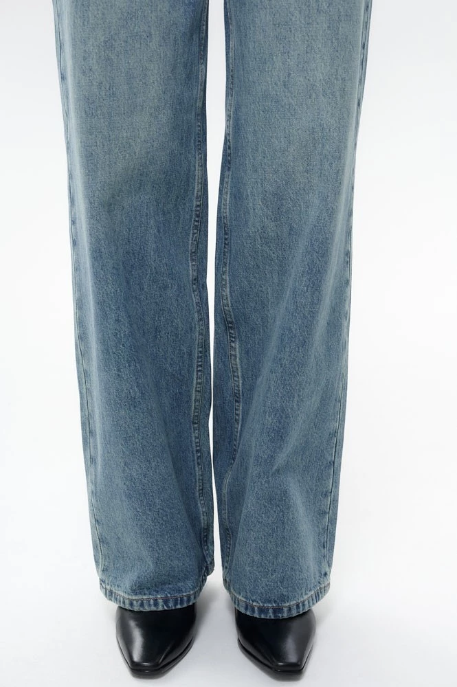 Джинсы Wide leg с винтажным эффектом