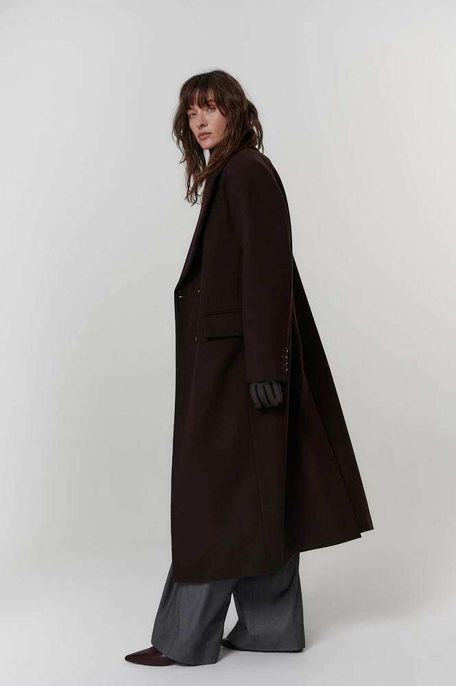 Пальто утепленное из итальянской шерсти