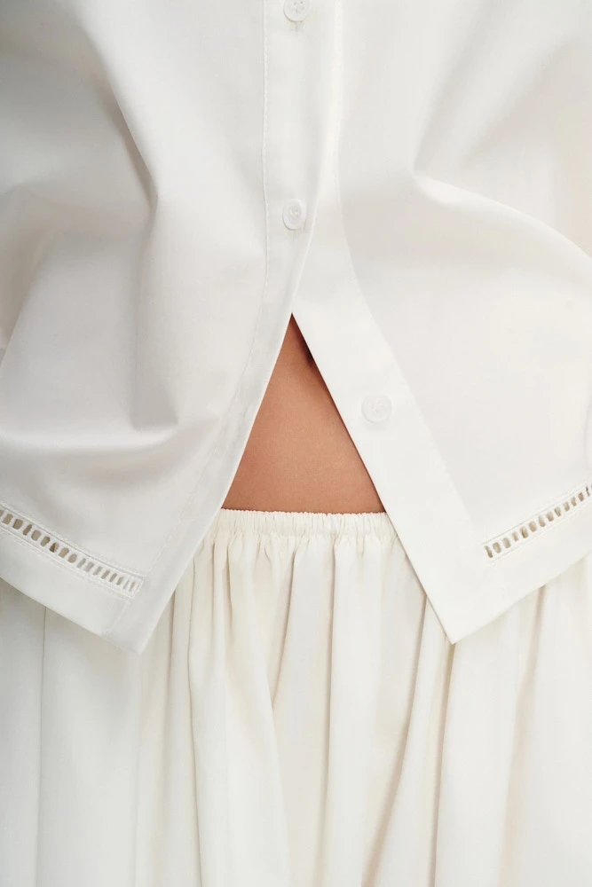 Рубашка из хлопка с кружевной тесьмой